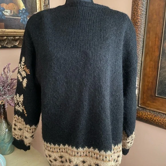 Vintage Susan Bristol Mohair & Satin Lined Embroidered Cardigan Tunic Sweater XL - Picture 6 of 8